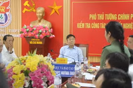 Đại diện công an báo cáo công tác đảm bảo an ninh tại Kỳ thi tốt nghiệp trung học phổ thông năm 2024. (Ảnh: Văn Tý/TTXVN)