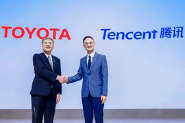 Toyota công bố liên minh chiến lược với Tencent tại Triển lãm ôtô Bắc Kinh vào ngày 25 tháng 4 năm 2024. (Nguồn: China Daily)
