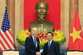 Chủ tịch nước Võ Văn Thưởng tiếp Tổng thống Hoa Kỳ Joe Biden có chuyến thăm cấp Nhà nước tới Việt Nam trong hai ngày 10-11/9/2023. (Ảnh: Thống Nhất/TTXVN)