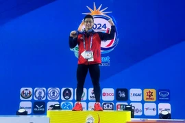 Lực sỹ Trịnh Văn Vinh xuất sắc giành tấm vé tham dự Olympic Paris 2024. (Ảnh: Đội tuyển cử tạ Việt Nam)