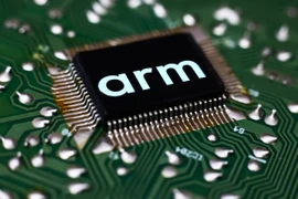 Logo của công ty thiết kế chất bán dẫn Arm trên một con chip. (Ảnh: Getty)