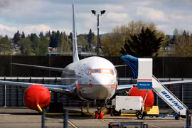 Máy bay Boeing 737 MAX 9 tại nhà máy sản xuất ở Renton, Washington (Mỹ). (Ảnh: AFP/TTXVN)