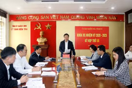 Ông Nguyễn Đức Thành, Ủy viên Ban Thường vụ Tỉnh ủy, Chủ nhiệm Ủy ban Kiểm tra Tỉnh ủy, chủ trì Kỳ họp thứ 68 của Ủy ban Kiểm tra Tỉnh ủy. (Ảnh: Báo Quảng Ninh)