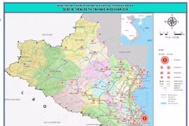 Sơ đồ hệ thống đô thị tỉnh Nghệ An đến năm 2030 trong dự thảo Chương trình phát triển đô thị tỉnh Nghệ An đến năm 2030, tầm nhìn đến năm 2050. (Ảnh: Báo Nghệ An)