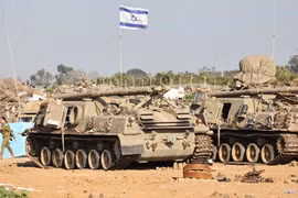 Binh sỹ Israel được triển khai gần biên giới với Dải Gaza ngày 25/2/2024. (Ảnh: THX/TTXVN)