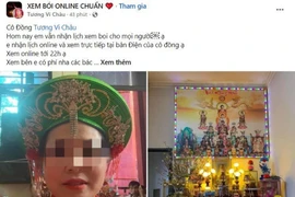 Một trong những quảng cáo xem bói công khai trên mạng Facebook. (Ảnh chụp màn hình)