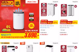 Siêu thị MediaMart khuyến mại máy hút ẩm. (Ảnh chụp màn hình)