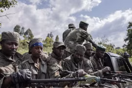 Lực lượng M23 tại khu vực Rumangabo, CHDC Congo, ngày 6/1/2023. (Ảnh: AFP/TTXVN)