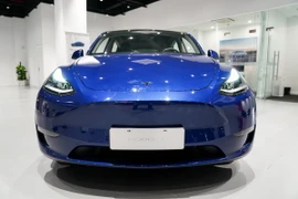 Mẫu ôtô Model Y của hãng Tesla được giới thiệu tại Thượng Hải, Trung Quốc, ngày 18/1/2021. (Ảnh: THX/TTXVN)