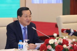 Phó Thủ tướng Lê Minh Khái chủ trì Diễn đàn Hợp tác xã Quốc gia năm 2024. (Ảnh: Tuấn Anh/TTXVN)