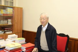 Tổng Bí thư Nguyễn Phú Trọng phát biểu kết luận cuộc họp.