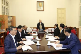 Cuộc họp nhằm đánh giá những vấn đề nổi bật của đất nước, tình hình quốc tế trong 2 tháng đầu năm 2022 và nhiệm vụ trọng tâm trong thời gian tới. (Ảnh: Trí Dũng/TTXVN)