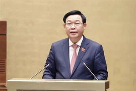Chủ tịch Quốc hội Vương Đình Huệ phát biểu kết thúc phiên chất vấn và trả lời chất vấn. (Ảnh: Doãn Tấn/TTXVN)