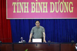 Thủ tướng Phạm Minh Chính làm việc với lãnh đạo chủ chốt tỉnh Bình Dương. 