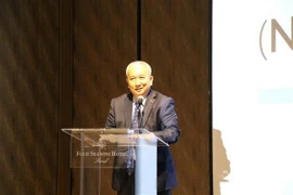 Đại sứ Việt Nam tại Hàn Quốc Nguyễn Vũ Tú phát biểu trong cuộc hội thảo. (Ảnh: Mạnh Hùng/TTXVN)