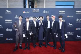 Nhóm nhạc BTS tại Lễ trao Giải thưởng âm nhạc Billboard 2019 ở Las Vegas, Mỹ. (Nguồn: Yonhap/TTXVN)