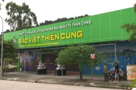 Công ty cổ phần Du lịch và Thương mại quốc tế Thiên Cung do Nguyễn Đức Đông làm Giám đốc, là nơi thực hiện các giao dịch rút tiền bằng hình thức thanh toán không dùng thẻ. (Ảnh: TTXVN phát)