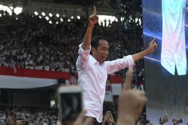 Tổng thống Indonesia Joko Widodo trong cuộc vận động tranh cử ở Jakarta. (Nguồn: THX/TTXVN)