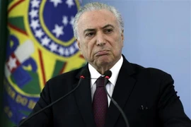 Ông Michel Temer, lúc còn là Tổng thống Brazil, phát biểu tại cuộc họp báo ở Brasilia. (Nguồn: AFP/TTXVN)