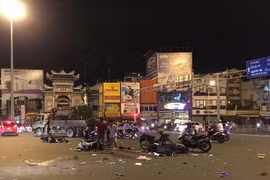 Hiện trường vụ tai nạn. (Ảnh: TTXVN phát)