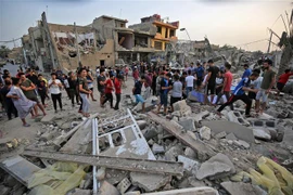 Hiện trường một vụ nổ tại quận Sadr City ở thủ đô Baghdad, Iraq. (Nguồn: AFP/TTXVN)