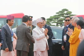 Thủ tướng Nepal Khadga Prasad Sharma Oli đến dự khai mạc Đại lễ Phật đản Liên hợp quốc lần thứ 16 - Vesak 2019. (Ảnh: Thành Đạt/TTXVN)