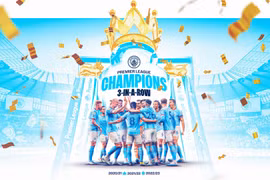 Arsenal bại trận, Manchester City chính thức vô địch Premier League