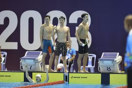 'Bộ tứ nam thần" môn Bơi Việt Nam bảo vệ thành công HCV SEA Games