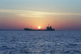 Một tàu chở dầu ở ngoài khơi đảo Qeshm thuộc Eo biển Hormuz. (Ảnh: AFP/ TTXVN)