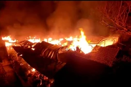 Hiện trường vụ cháy. (Ảnh: TTXVN phát)