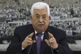Tổng thống Palestine Mahmoud Abbas phát biểu tại một cuộc họp ở thành phố Ramallah, Bờ Tây. (Ảnh: AFP/TTXVN)