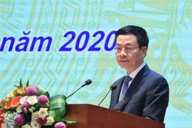 Bộ trưởng Bộ Thông tin và Truyền thông Nguyễn Mạnh Hùng. (Ảnh: Thống Nhất/TTXVN)