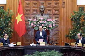 Thủ tướng Nguyễn Xuân Phúc chủ trì cuộc họp. (Ảnh: Thống Nhất/TTXVN)