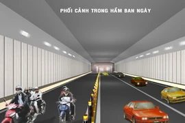 Mô hình lưu thông qua hầm Thủ Thiêm ban ngày. (Ảnh: Hoàng Tuấn/Vietnam+)