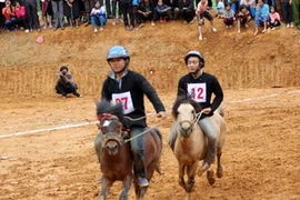 Đua ngựa thồ ở Khau Vai. (Ảnh: Đỗ Bình/Vietnam+)