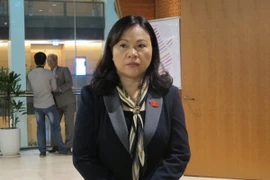 Đại biểu Ngô Thị Minh (Quảng Ninh) tại kỳ họp thứ 10, quốc hội khóa 13 (Ảnh: Đức Duy/Vietnam+)