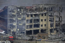 Hiện trường vụ nổ ở Thiên Tân. (Nguồn: AFP/TTXVN)