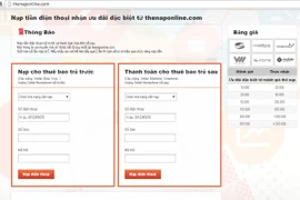 Bùng phát nạn lừa đảo thẻ nạp điện thoại qua trang web, tin nhắn 