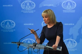 Người phát ngôn Bộ Ngoại giao Nga, bà Maria Zakharova, phát biểu tại một cuộc họp báo ở Moskva. (Ảnh: AFP/TTXVN)