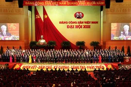 Quang cảnh lễ bế mạc Đại hội XIII của Đảng Cộng sản Việt Nam. (Ảnh: TTXVN)