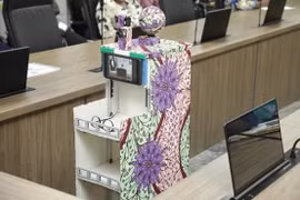 MAIROBOT có thể đo nhiệt độ, vận chuyển thuốc và giúp các nhân viên y tế giao tiếp với bệnh nhân bằng webcam và màn hình. (Nguồn: news24.com)