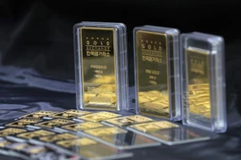 Vàng được bày bán tại Seoul, Hàn Quốc. (Ảnh: Yonhap/TTXVN)