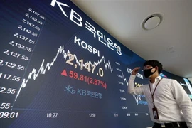 Chỉ số KOSPI tại sàn chứng khoán Seoul. (Ảnh minh họa. Yonhap/TTXVN)