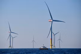 Tuabin gió tại Biển Baltic, miền Bắc nước Đức. (Ảnh: AFP/TTXVN)