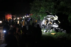 Hiện trường vụ tai nạn. (Ảnh: Nguyễn Thanh/TTXVN)