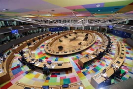 Toàn cảnh Hội nghị thượng đỉnh Liên minh châu Âu (EU) ở Brussels, Bỉ ngày 15/10/2020. (Ảnh: AFP/TTXVN)