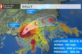 Hướng đi của bão Sally. (Nguồn: wftv.com)