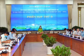 Quang cảnh Phiên họp thứ 2 Ủy ban Bầu cử Thành phố Hồ Chí Minh. (Ảnh: Xuân Khu/TTXVN)