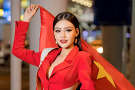 Thanh Ngân trước giờ lên đường sang Ba Lan dự thi Miss Supranational 2023. (Ảnh: PV/Vietnam+)