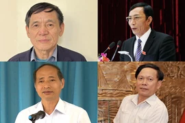 Từ trái qua, các ông Nguyễn Tiến Nhường, Nguyễn Văn Phong (hàng trên) và Nguyễn Hữu Thành, Nguyễn Lương Thành (hàng dưới). (Ảnh: Bộ Công an, Cổng Thông tin điện tử Bắc Ninh)